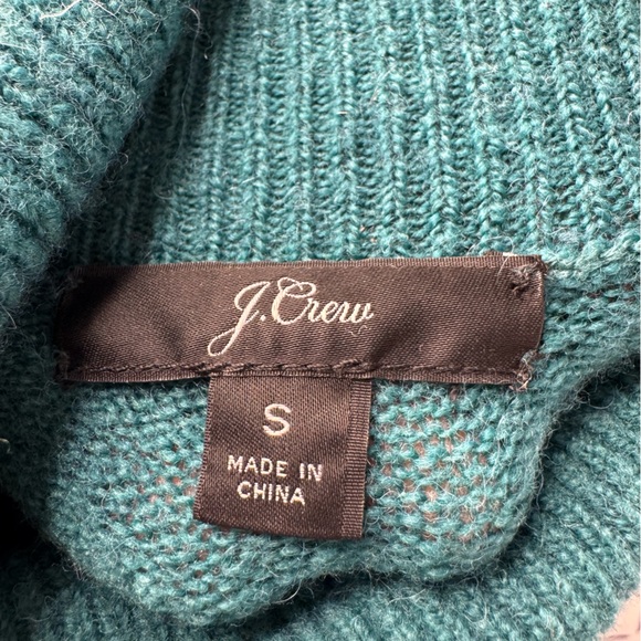 J.Crew Teal Turtleneck Sweater Dress Long Sleeve Knit Classic Size Small - Picture 4 of 5